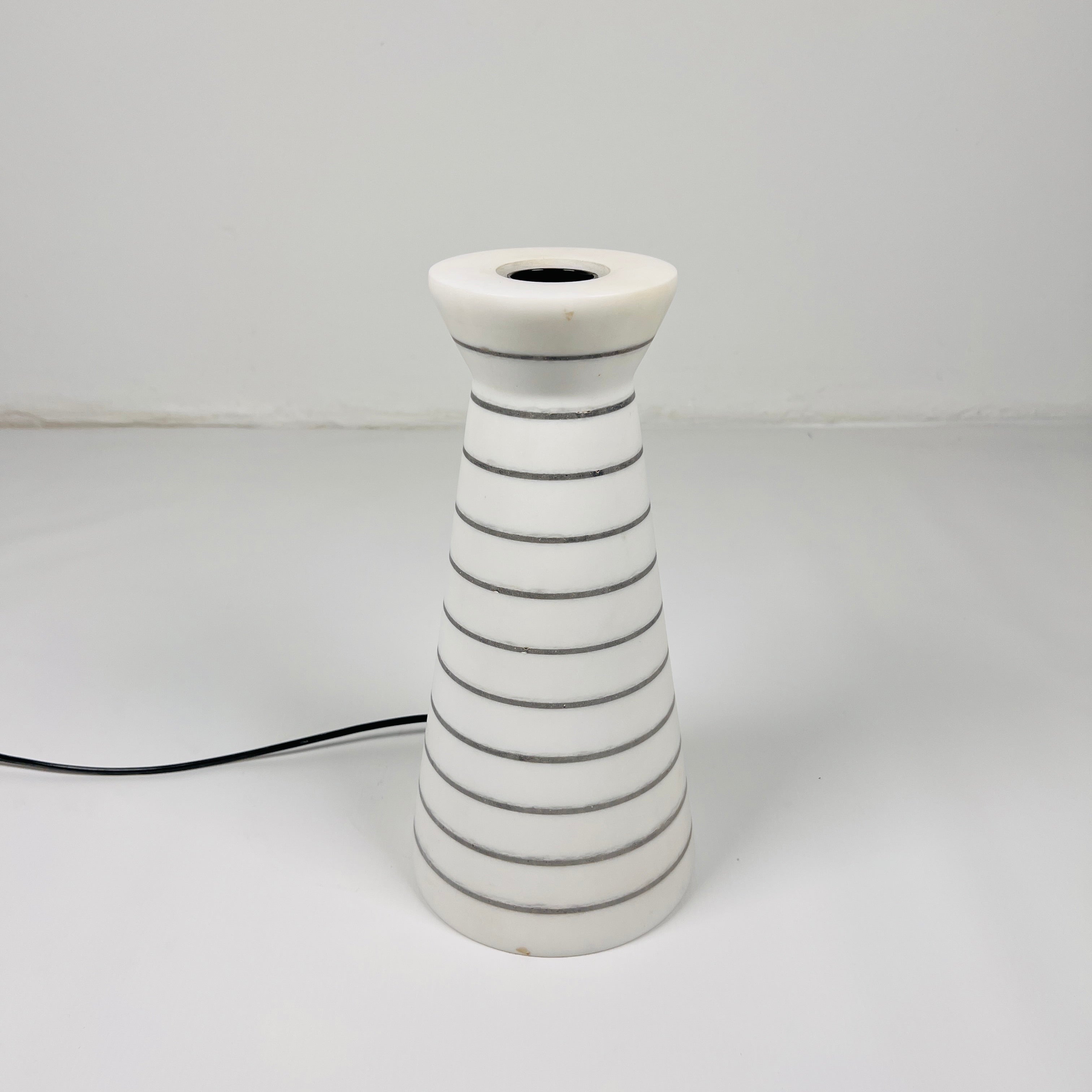 Upside Down Funnel Pinstriped Table Lamp
