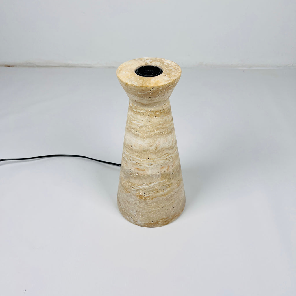 Camel Upside Down Funnel Travertine Table Lamp