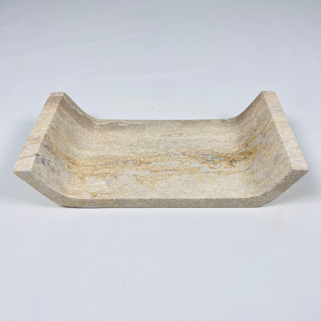 Beige Travertine Curved Tray