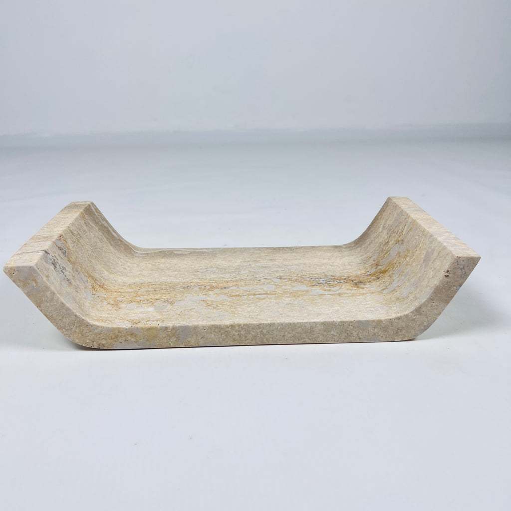 Beige Travertine Curved Tray