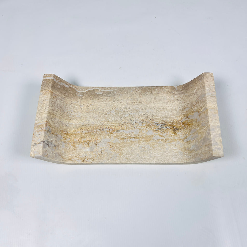 Beige Travertine Curved Tray