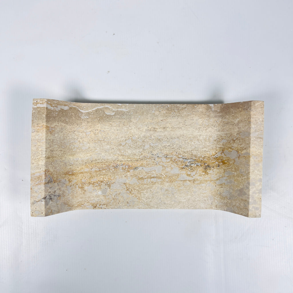 Beige Travertine Curved Tray