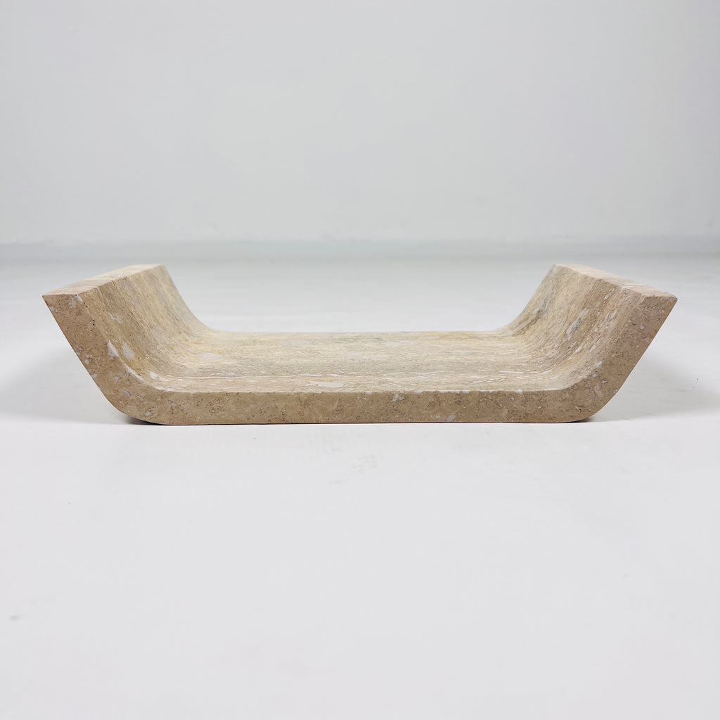 Beige Travertine Curved Tray