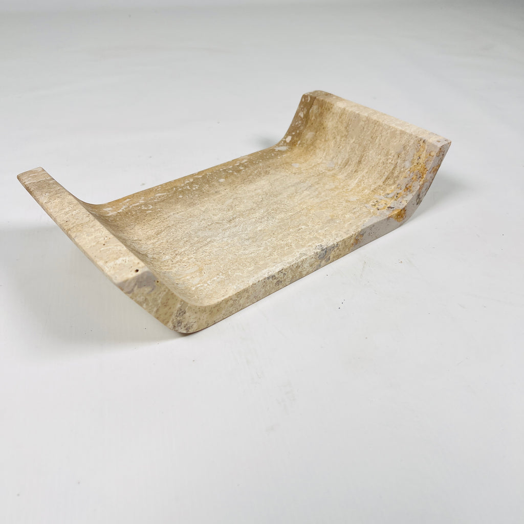 Beige Travertine Curved Tray