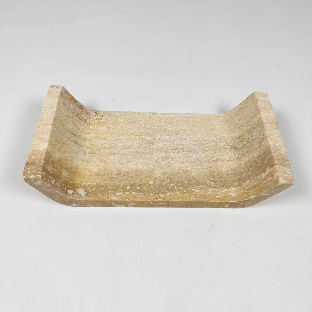 Beige Travertine Curved Tray