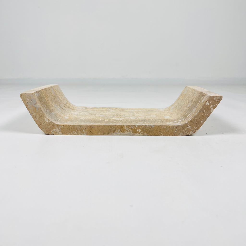 Beige Travertine Curved Tray