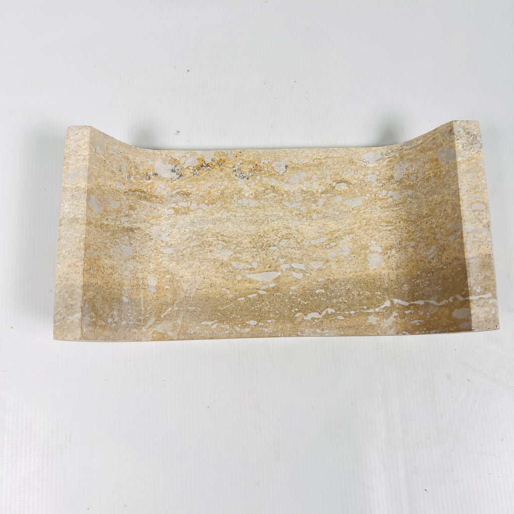 Beige Travertine Curved Tray