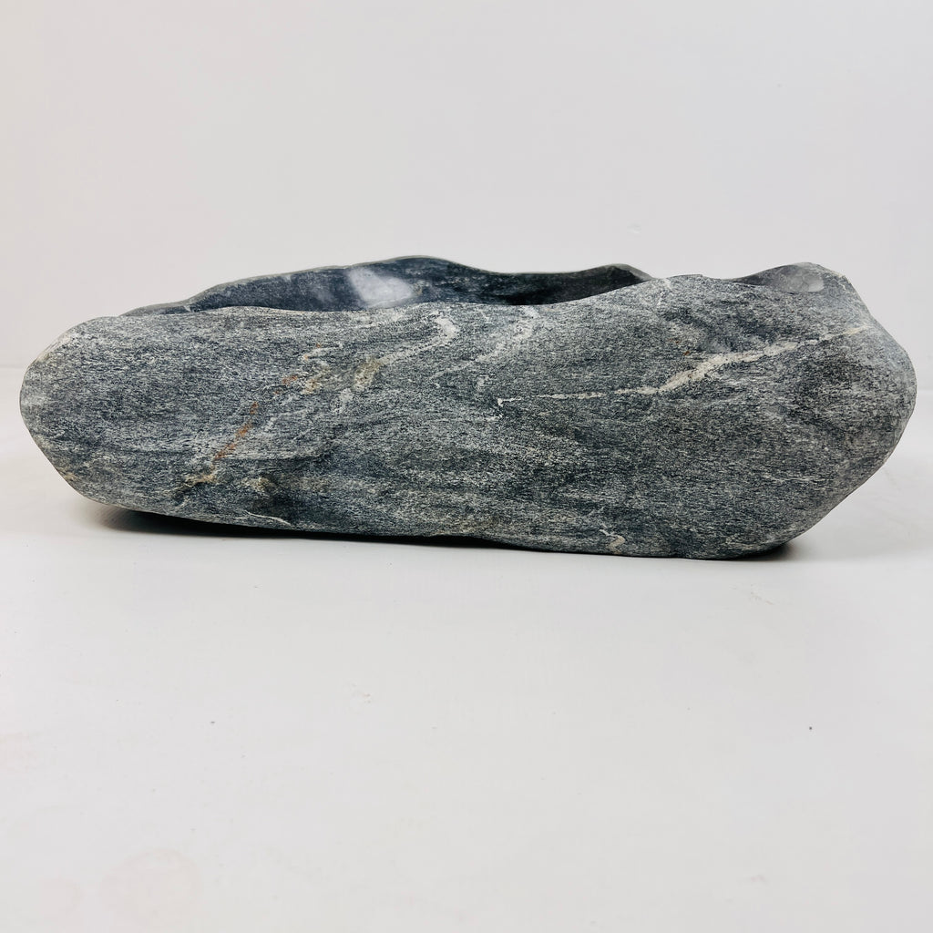 Deep Grey Rippled River Stone Sink