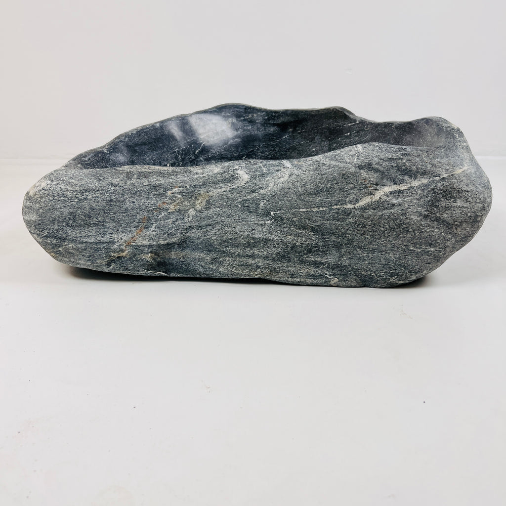 Deep Grey Rippled River Stone Sink