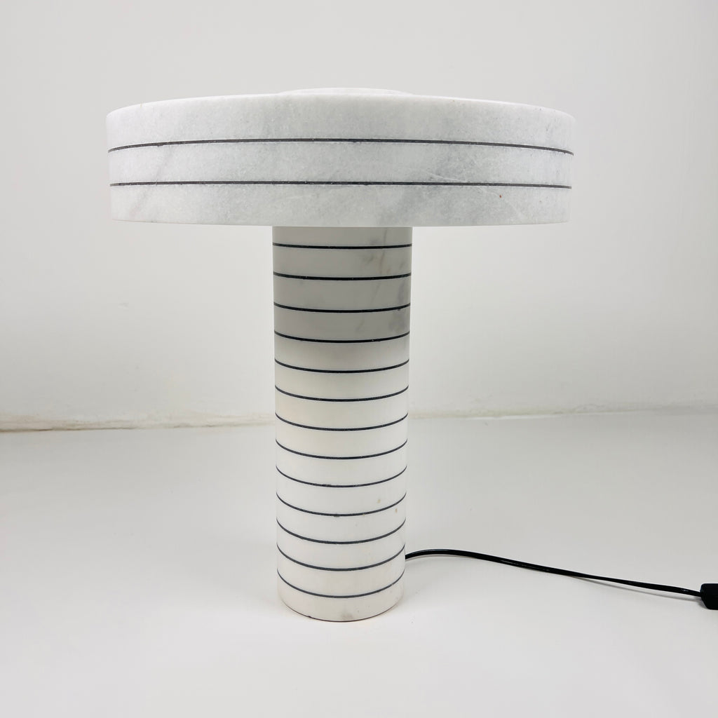 Halo Pinstriped Marble Table Lamp