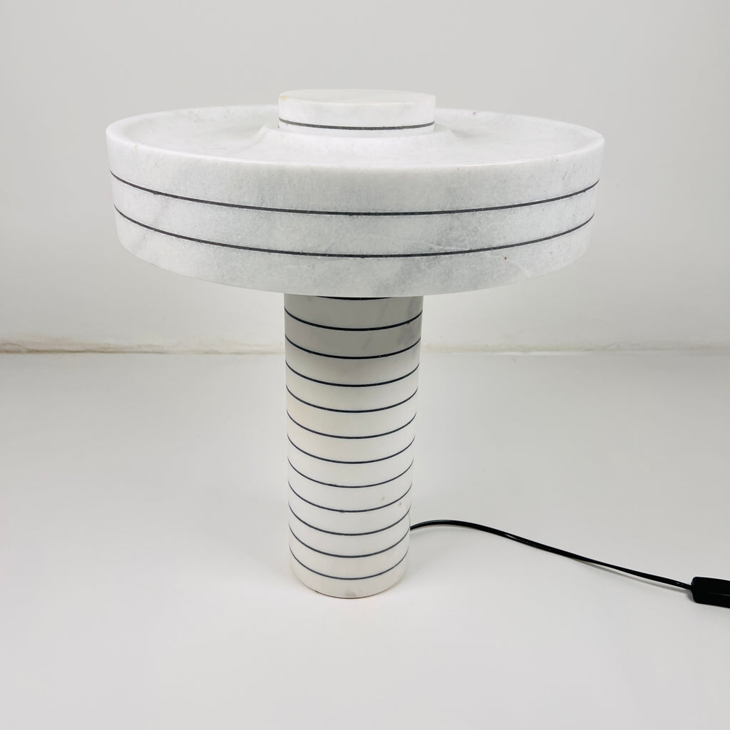 Halo Pinstriped Marble Table Lamp