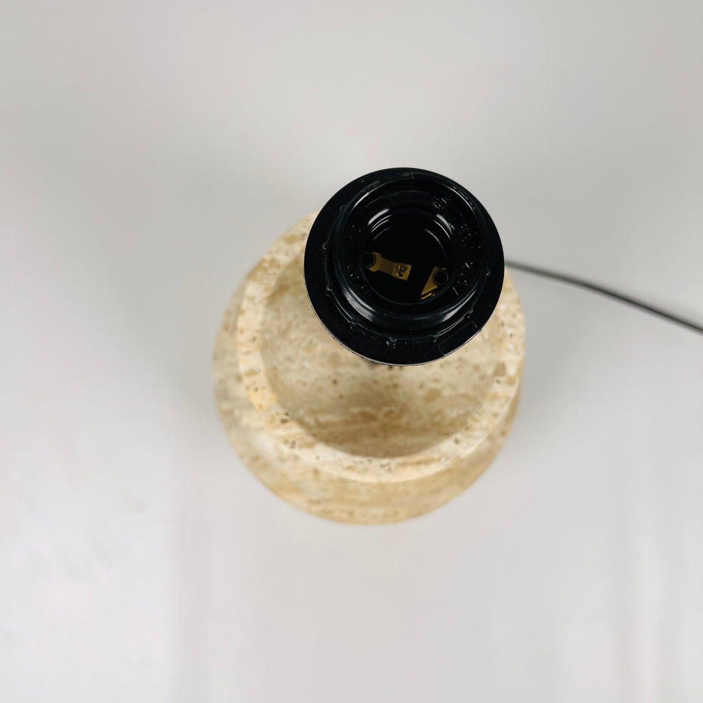 Pot Bottom Travertine Table Lamp