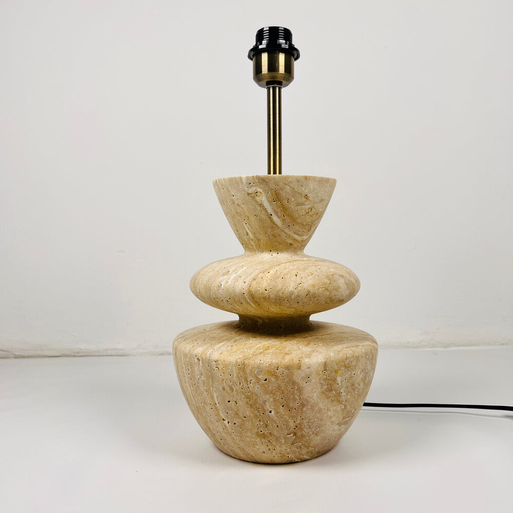 Pot Bottom Travertine Table Lamp