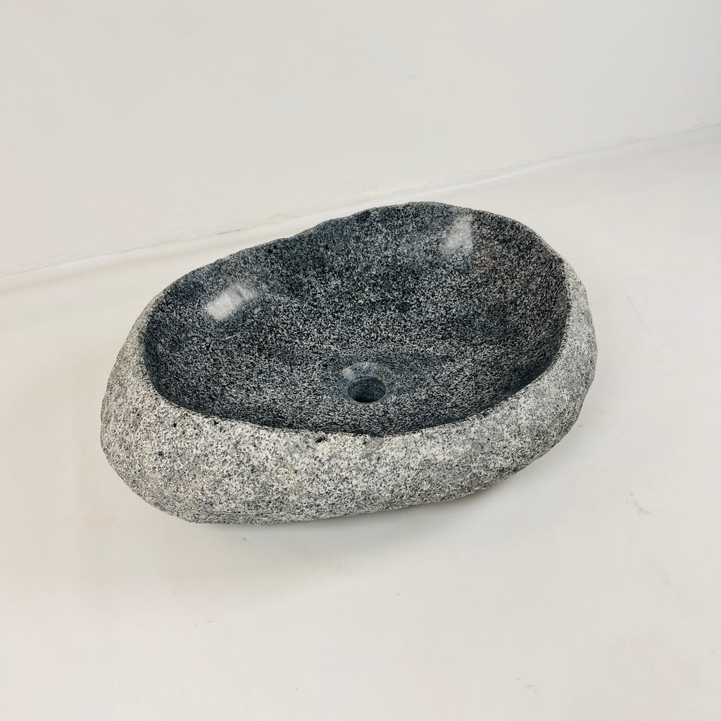 Webbed Grey Marked River Stone Sink