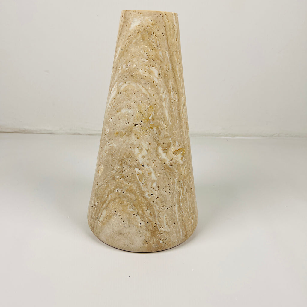 Beige Funnel Travertine Vase