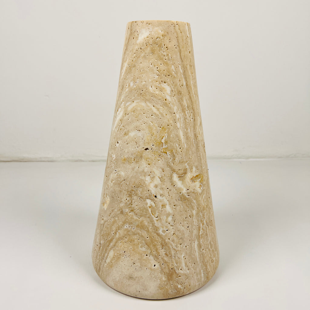 Beige Funnel Travertine Vase