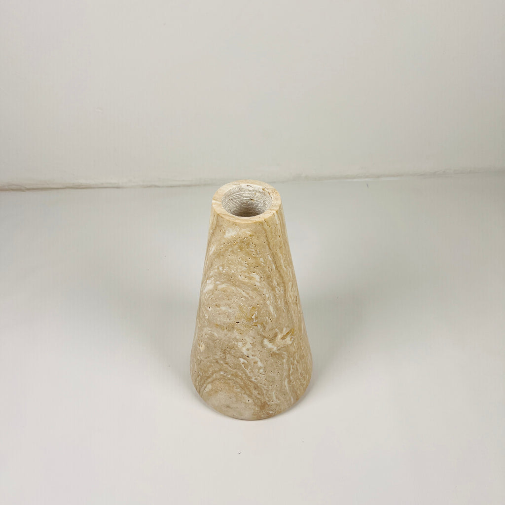 Beige Funnel Travertine Vase