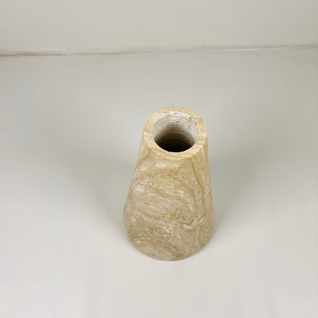 Beige Funnel Travertine Vase