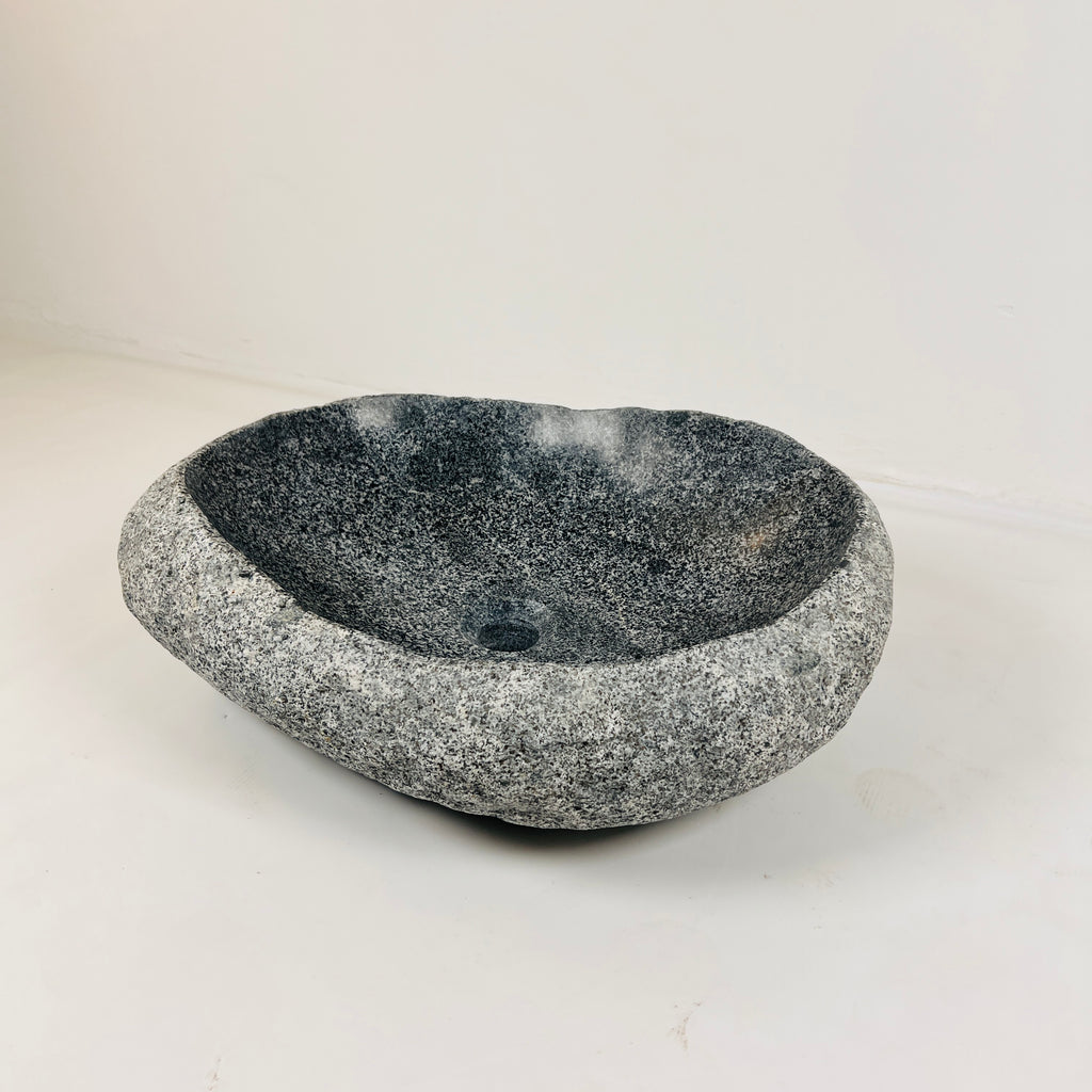 Webbed Grey Marked River Stone Sink