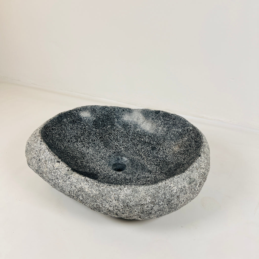 Webbed Grey Marked River Stone Sink