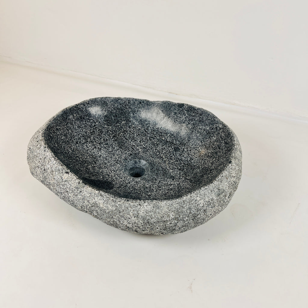 Webbed Grey Marked River Stone Sink