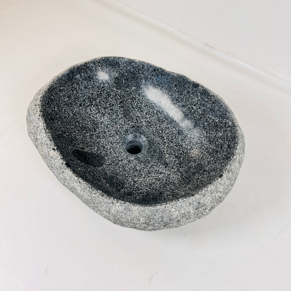 Webbed Grey Marked River Stone Sink