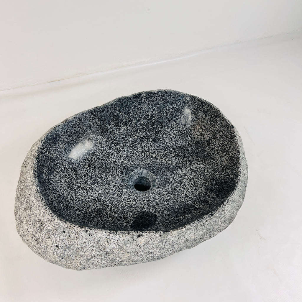 Webbed Grey Marked River Stone Sink