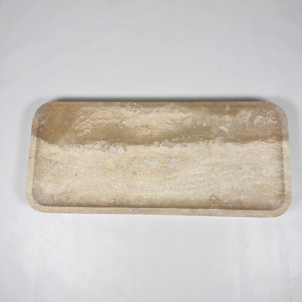 Beige Rectangle Travertine Tray