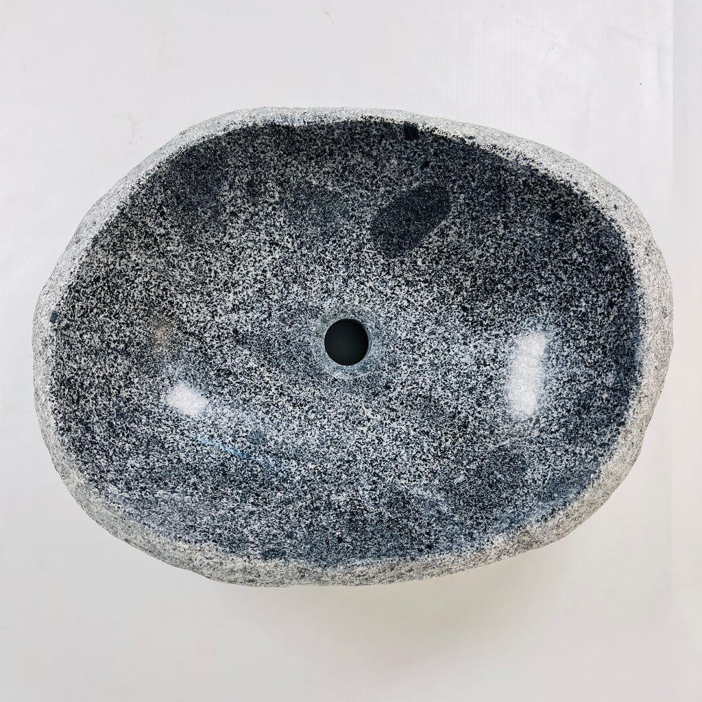 Webbed Grey Marked River Stone Sink