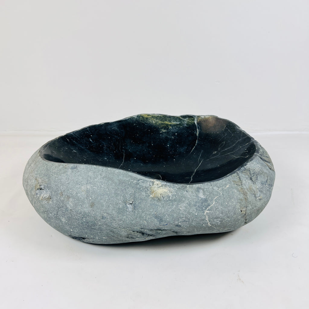 Lime Green Marked Black River Stone Sink