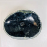 Lime Green Marked Black River Stone Sink