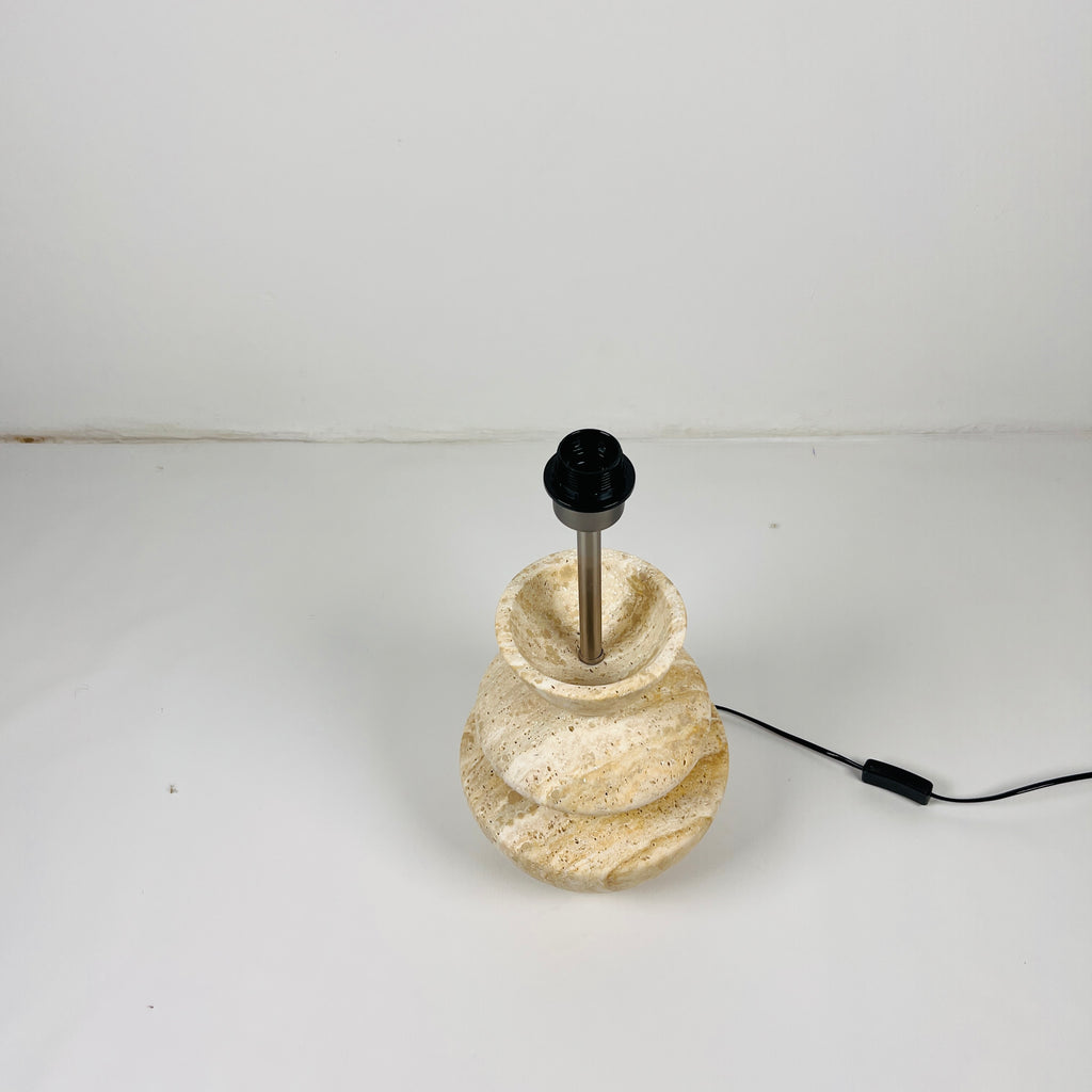 Pot Bottom Travertine Table Lamp