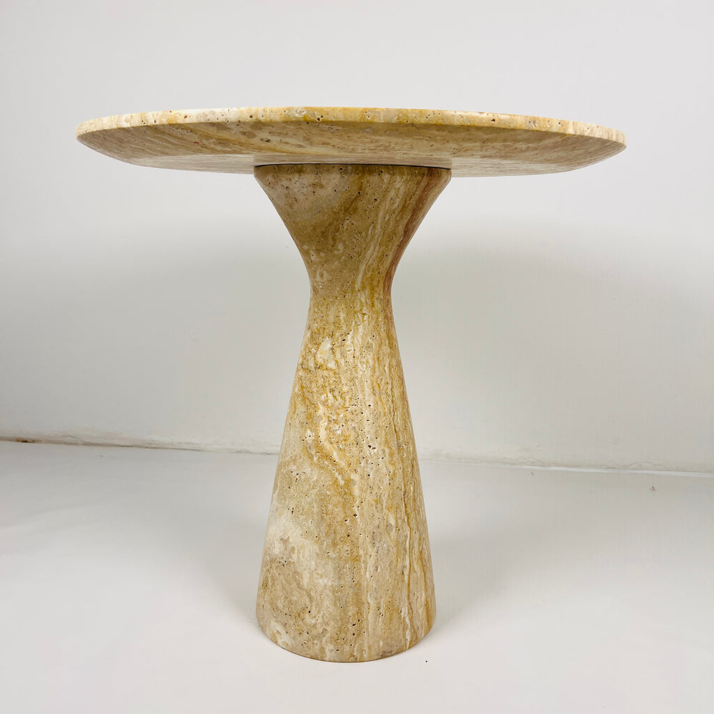 Beige Travertine Side Table