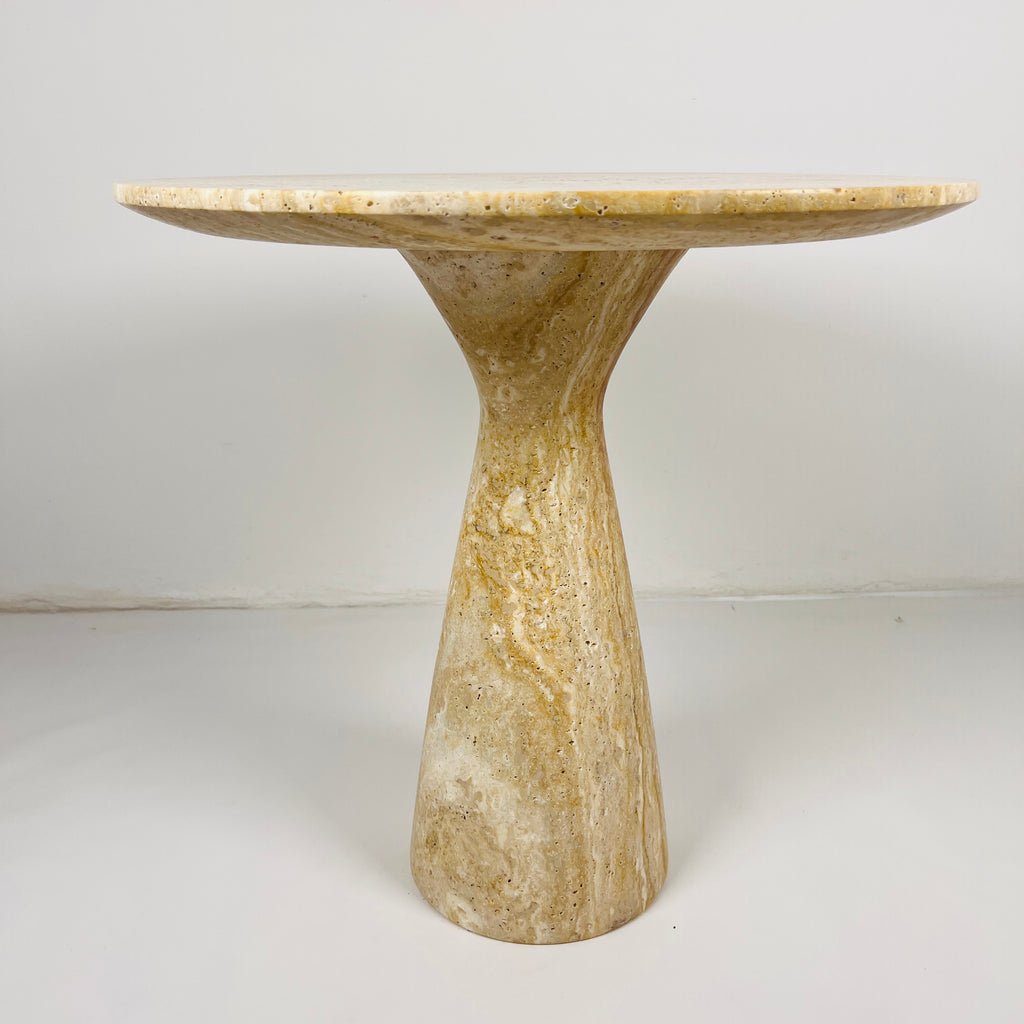 Beige Travertine Side Table