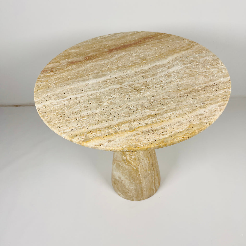 Beige Travertine Side Table