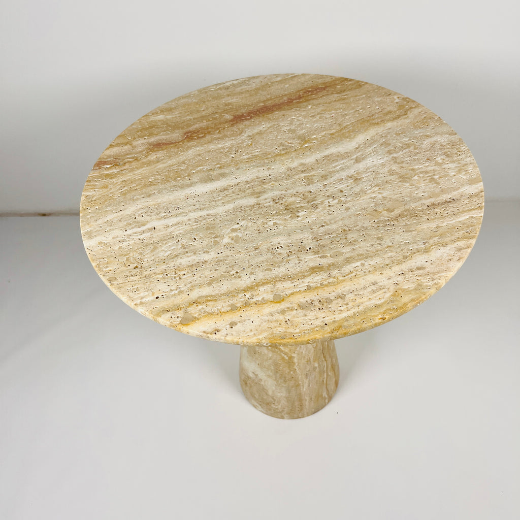 Beige Travertine Side Table