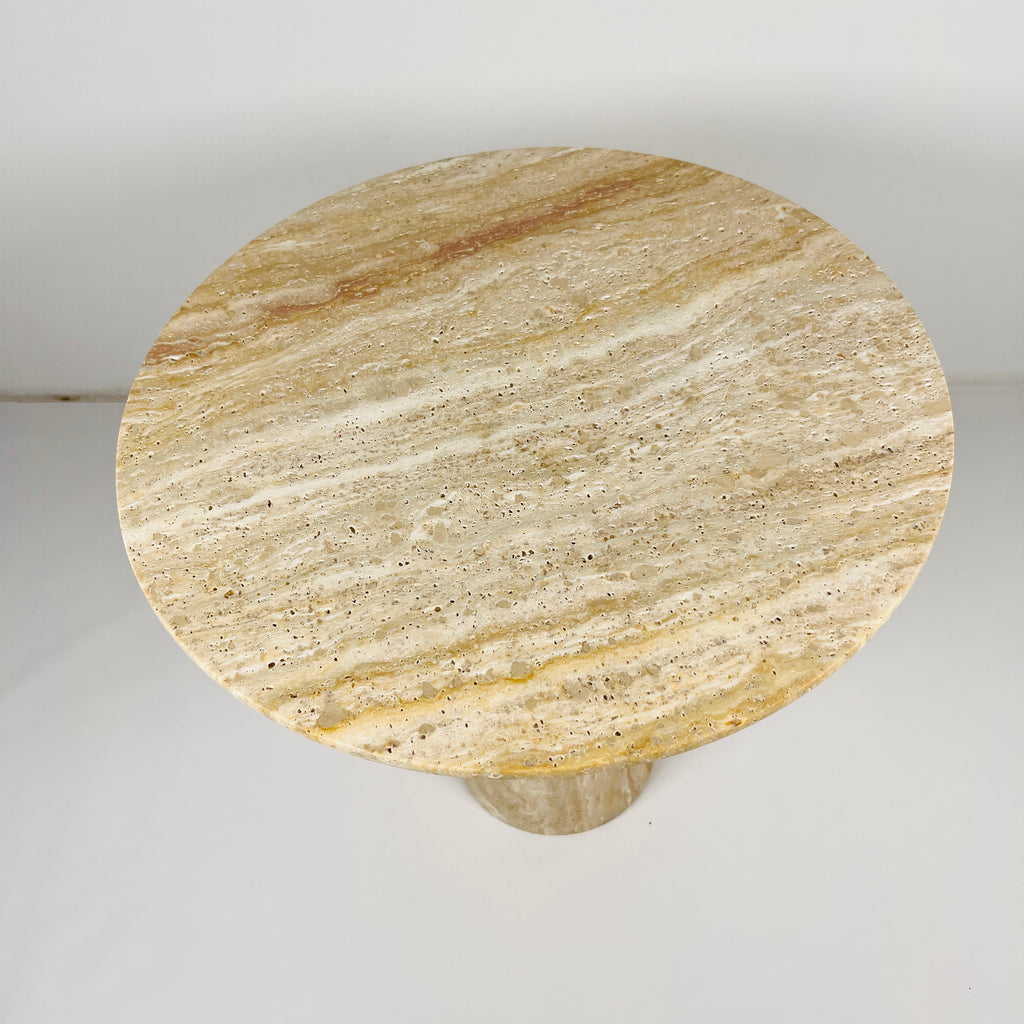 Beige Travertine Side Table