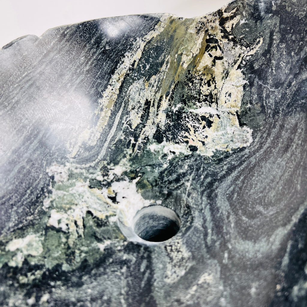 Rippled Dark Grey River Stone Sink