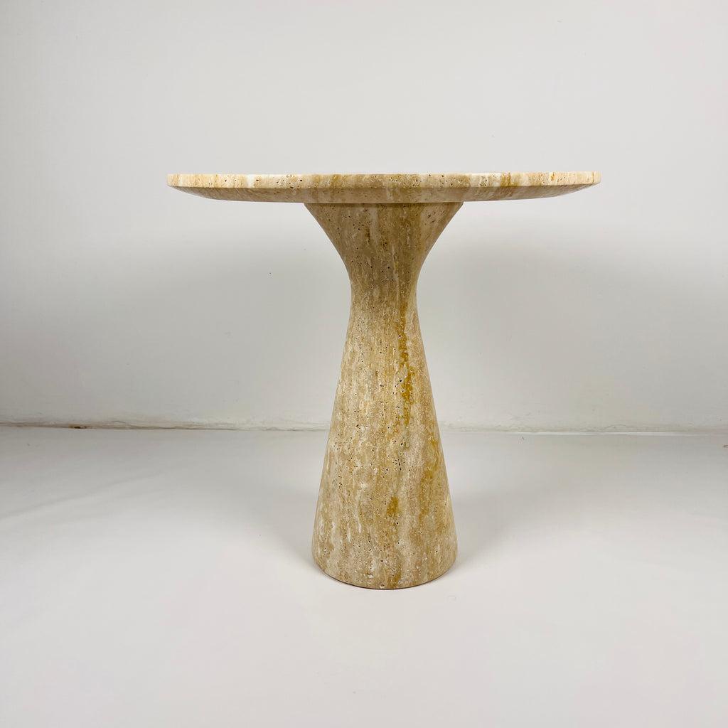 Beige Travertine Side Table