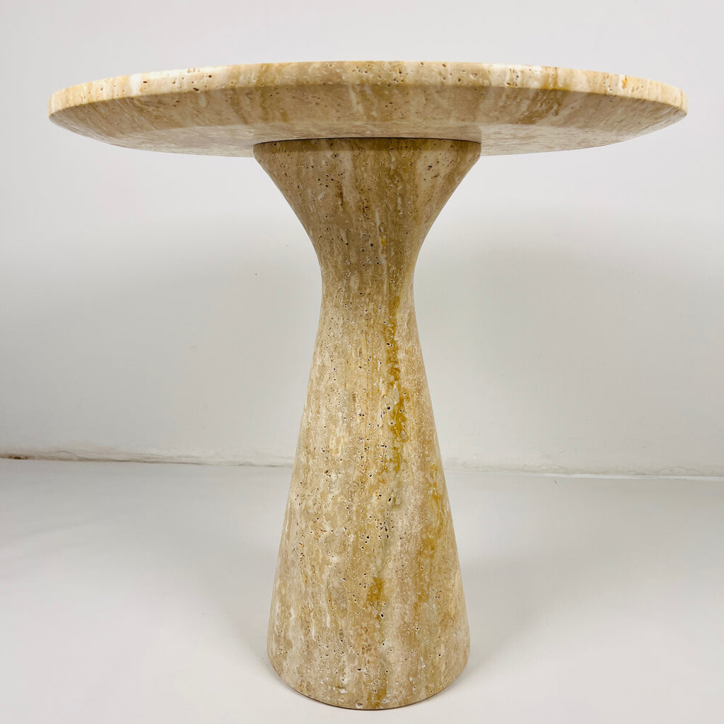 Beige Travertine Side Table