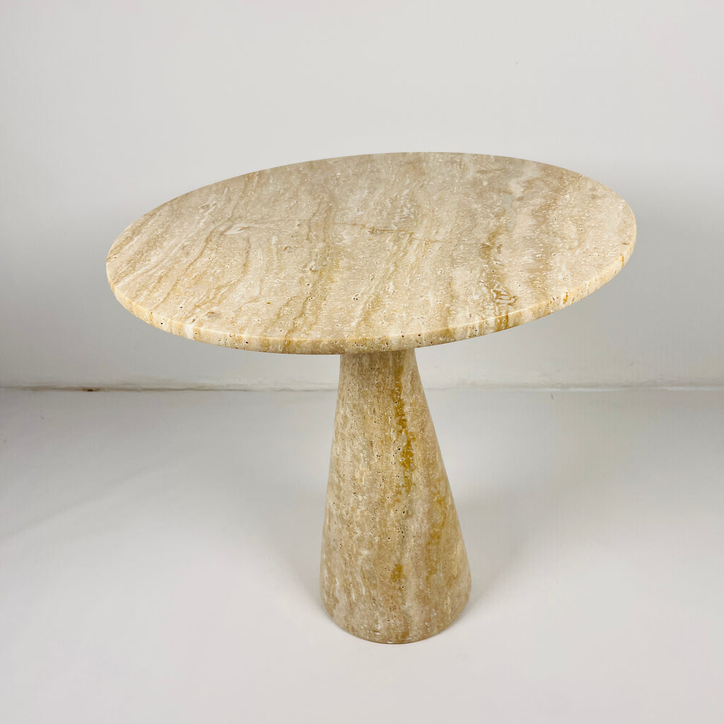 Beige Travertine Side Table