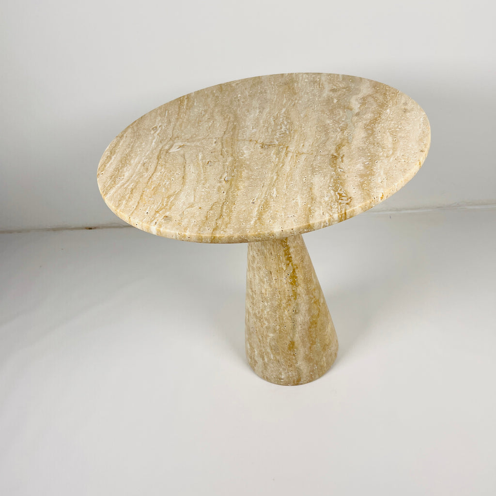 Beige Travertine Side Table