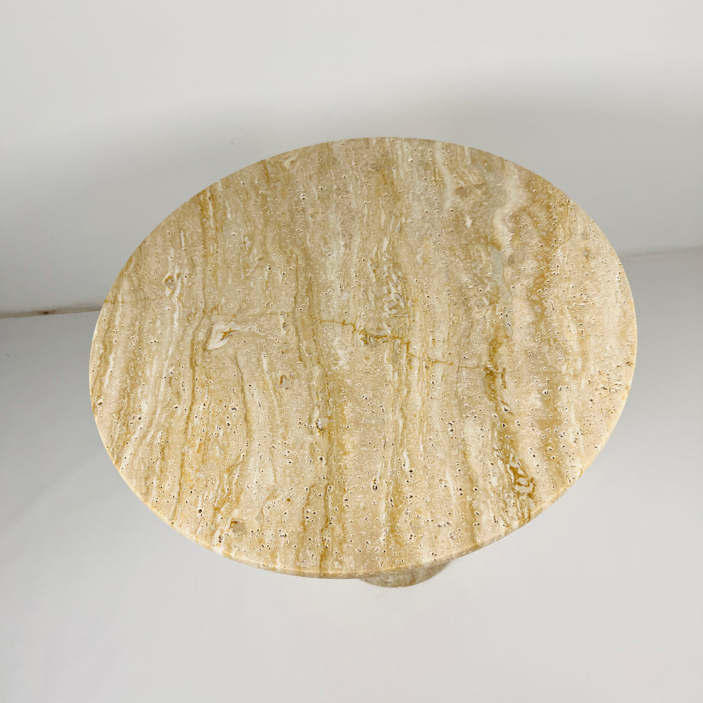 Beige Travertine Side Table