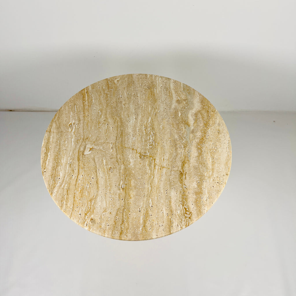 Beige Travertine Side Table