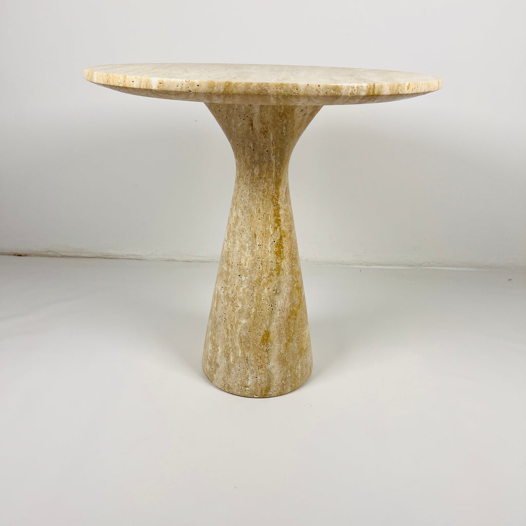 Beige Travertine Side Table