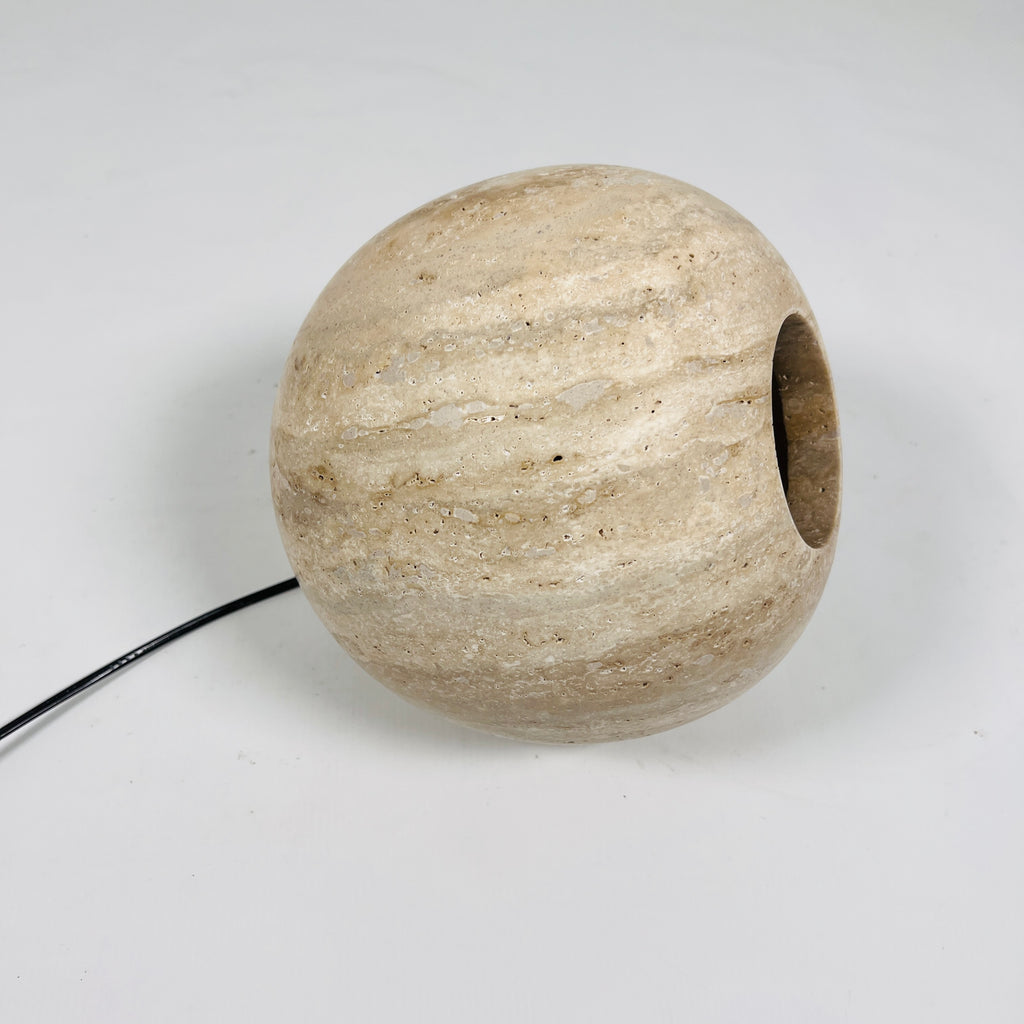 Spherical Travertine Table Lamp