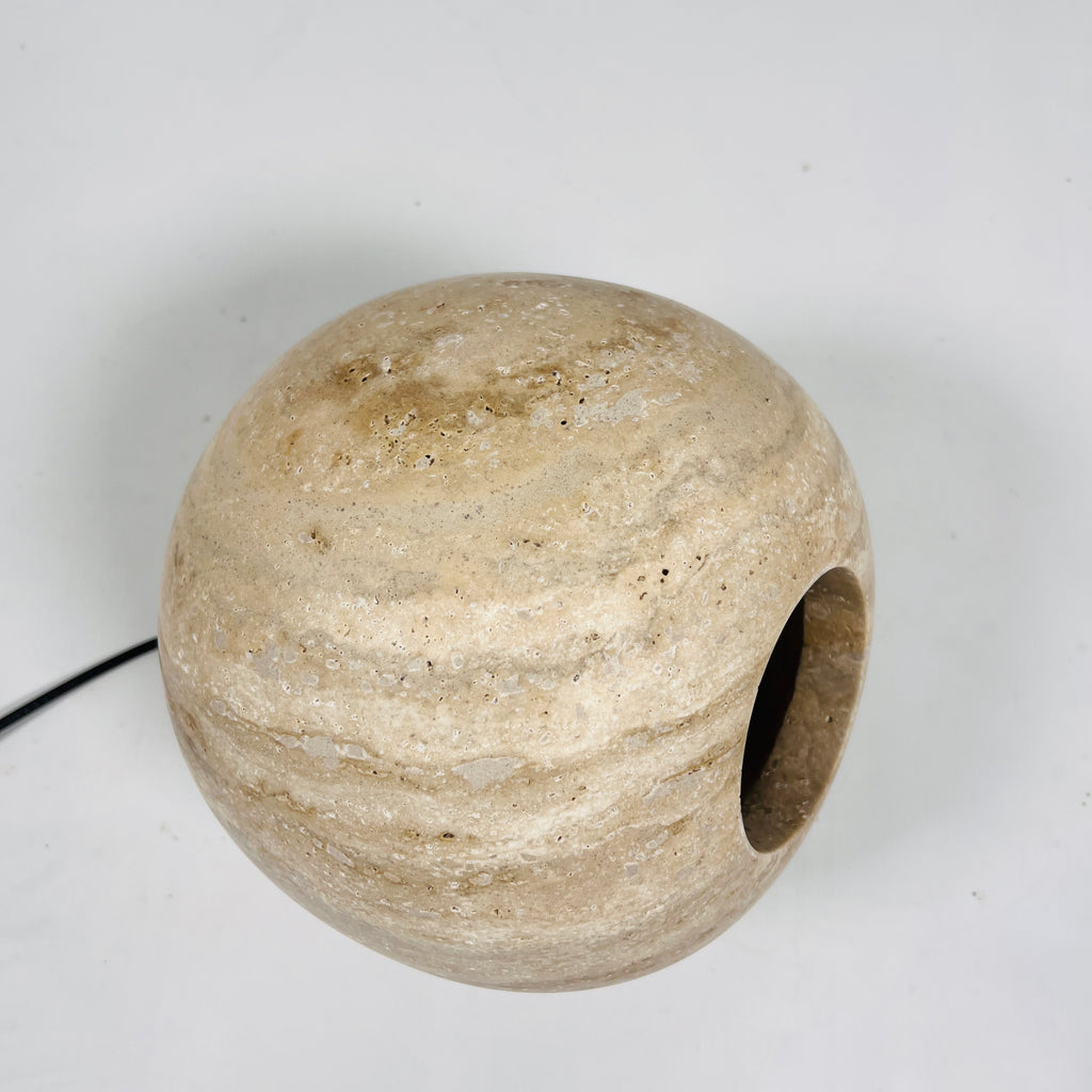 Spherical Travertine Table Lamp