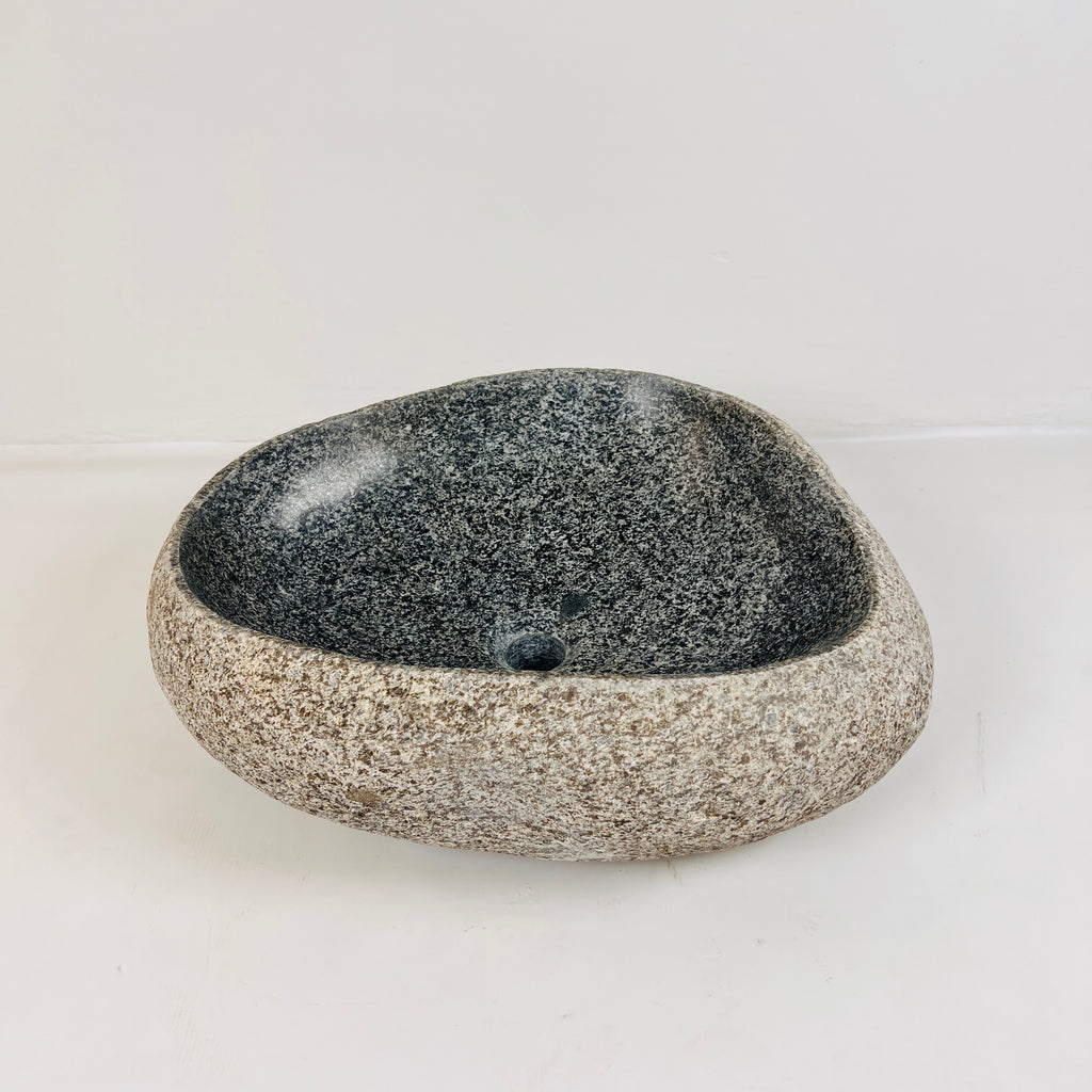 Black Speckled Sand River Stone Sink