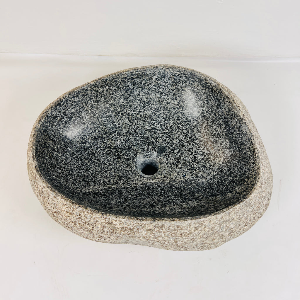 Black Speckled Sand River Stone Sink