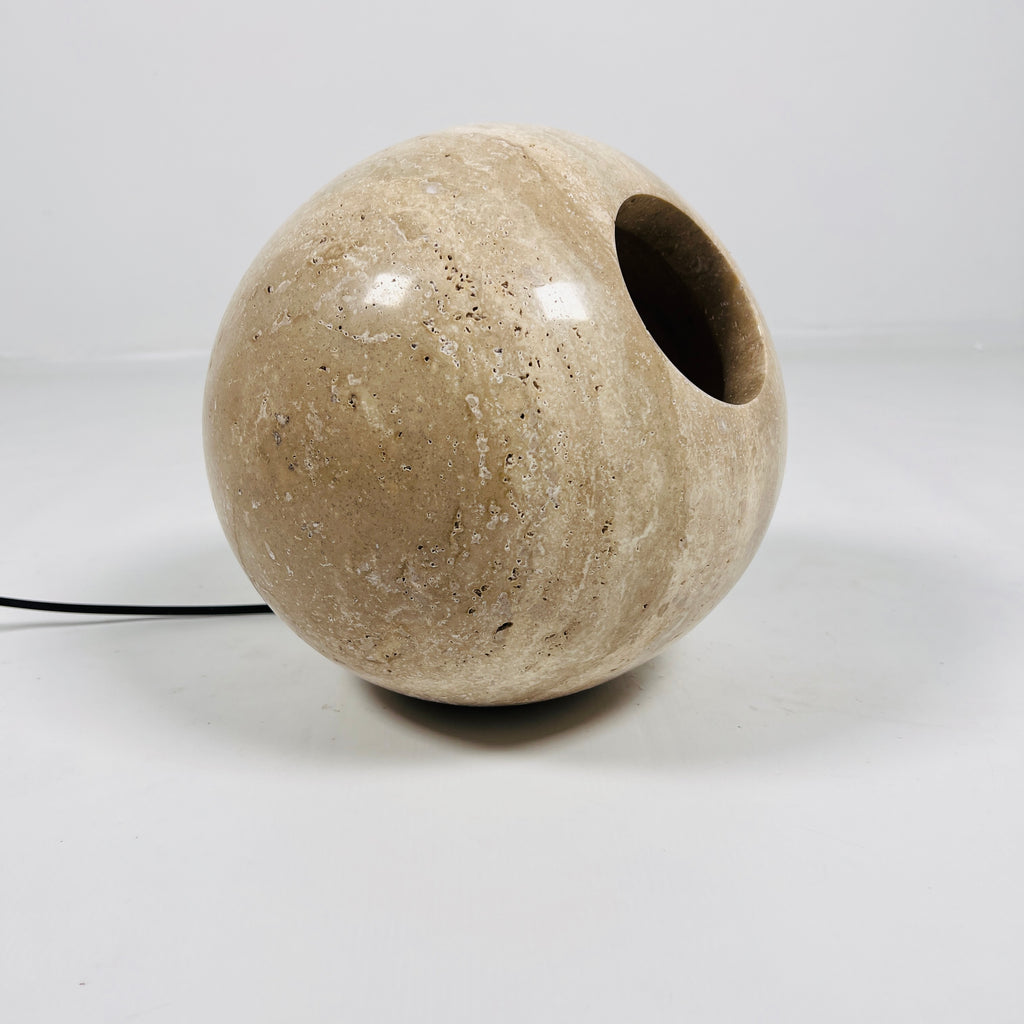 Spherical Travertine Table Lamp